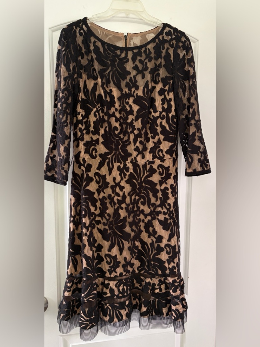 Tadashi Shoji Black Lace Overlay Dress 10
